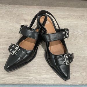 Wild Fable Black Patent Flats with Double Straps